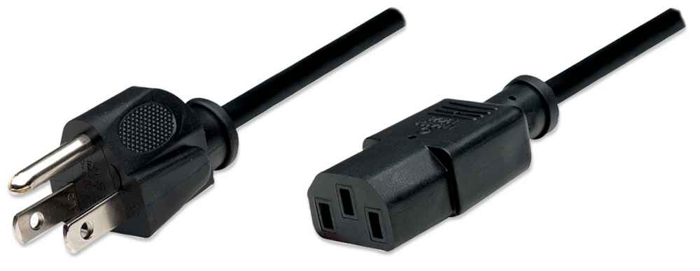 Cable de alimentación estándar para PC MANHATTAN - Macho/Hembra 1, 8 m, Negro. Cable de alimentación estándar para PC MANHATTAN - Macho/Hembra 1, 8 m, Negro.